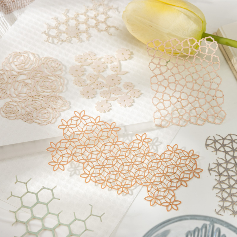 Pattern Tissue Paper - 10 قطعة مواد الملمس خمر الدانتيل