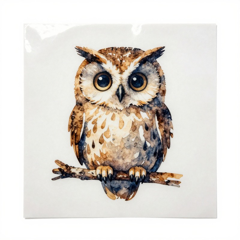 Iron On Patch - فينيل نقل حراري بتصميم بومة بألوان