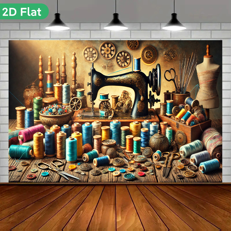 نسيج جداري فني عتيق بتصميم ورش - مراجعة Textiles Sewing Machine وسعره